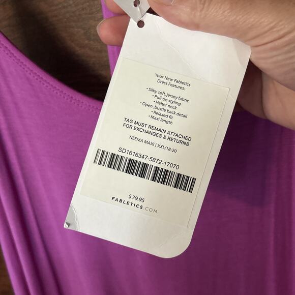 NWT Fabletics Neema Maxi Knit Jersey Dress Freesia Pink Purple Size XXL - Picture 3 of 8